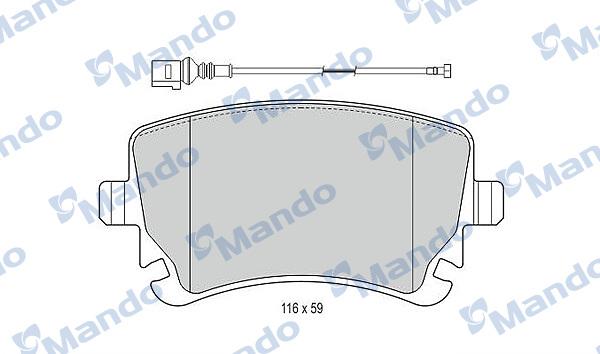 Mando MBF015207 - Brake Pad Set, disc brake autospares.lv