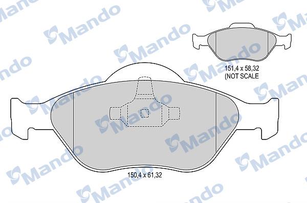 Mando MBF016033 - Brake Pad Set, disc brake autospares.lv
