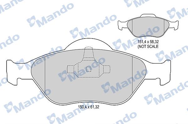 Mando MBF015145 - Brake Pad Set, disc brake autospares.lv