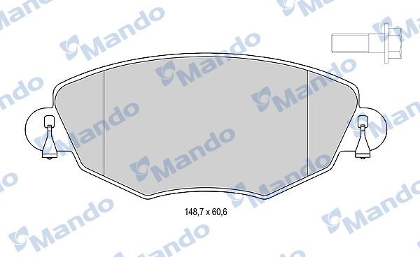 Mando MBF015151 - Brake Pad Set, disc brake autospares.lv