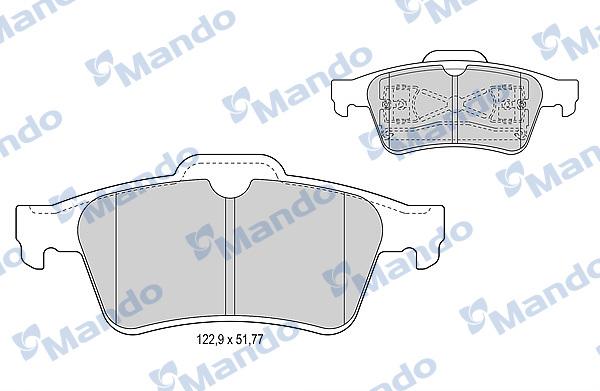 Mando MBF015221 - Brake Pad Set, disc brake autospares.lv