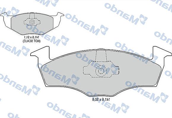 Mando MBF015112 - Brake Pad Set, disc brake autospares.lv