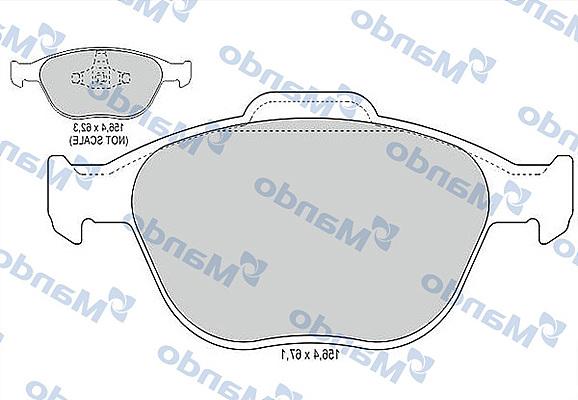 Mando MBF015182 - Brake Pad Set, disc brake autospares.lv