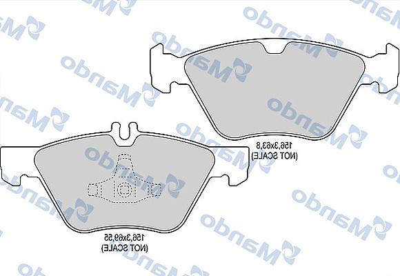 Mando MBF015677 - Brake Pad Set, disc brake autospares.lv