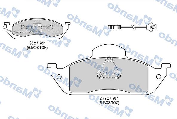 Mando MBF015137 - Brake Pad Set, disc brake autospares.lv