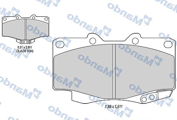 Mando MBF015853 - Brake Pad Set, disc brake autospares.lv