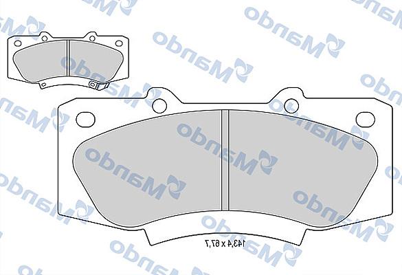 Mando MBF015887 - Brake Pad Set, disc brake autospares.lv