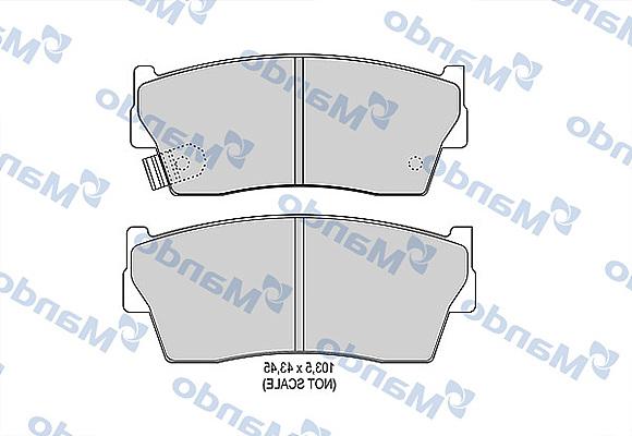 Mando MBF015833 - Brake Pad Set, disc brake autospares.lv