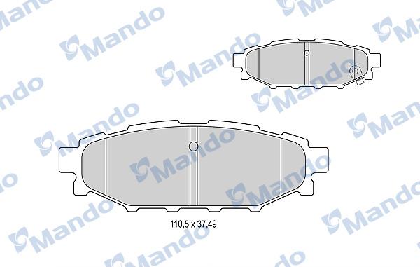 Mando MBF015825 - Brake Pad Set, disc brake autospares.lv