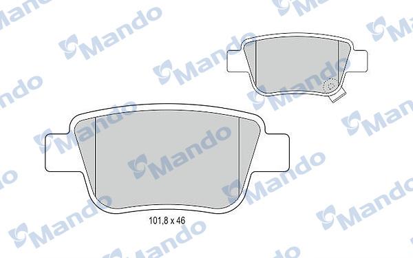 Mando MBF015872 - Brake Pad Set, disc brake autospares.lv