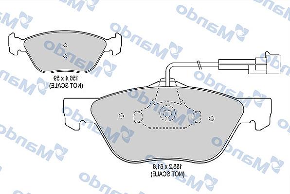 Mando MBF015352 - Brake Pad Set, disc brake autospares.lv