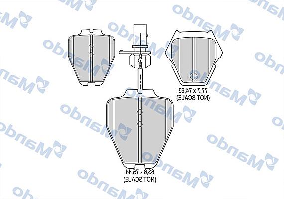 Mando MBF015367 - Brake Pad Set, disc brake autospares.lv