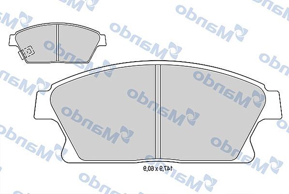 Mando MBF015334 - Brake Pad Set, disc brake autospares.lv