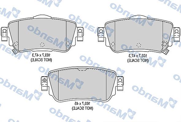 Mando MBF015290 - Brake Pad Set, disc brake autospares.lv