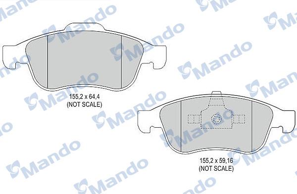 Mando MBF015255 - Brake Pad Set, disc brake autospares.lv