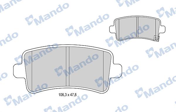 Mando MBF015258 - Brake Pad Set, disc brake autospares.lv