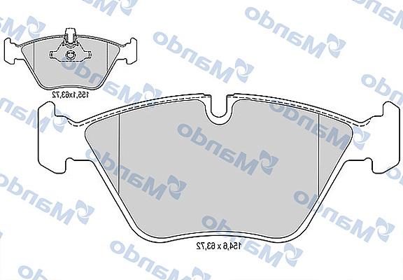 Mando MBF015265 - Brake Pad Set, disc brake autospares.lv