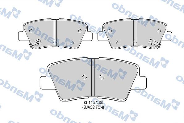 Mando MBF015263 - Brake Pad Set, disc brake autospares.lv