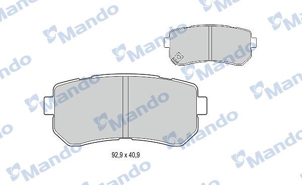 Mando MBF015219 - Brake Pad Set, disc brake autospares.lv