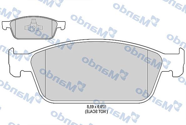 Mando MBF015284 - Brake Pad Set, disc brake autospares.lv