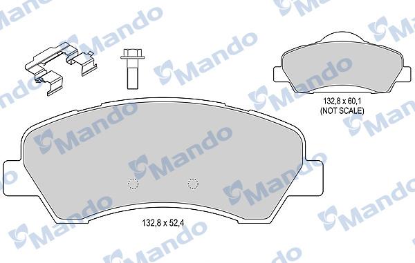 Mando MBF015283 - Brake Pad Set, disc brake autospares.lv