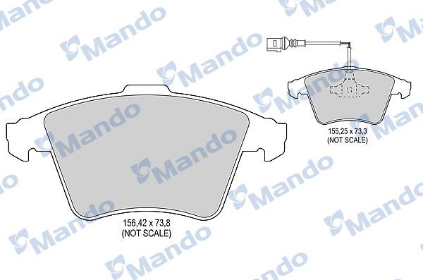 Mando MBF015228 - Brake Pad Set, disc brake autospares.lv