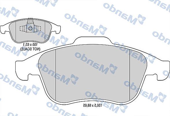 Mando MBF015800 - Brake Pad Set, disc brake autospares.lv