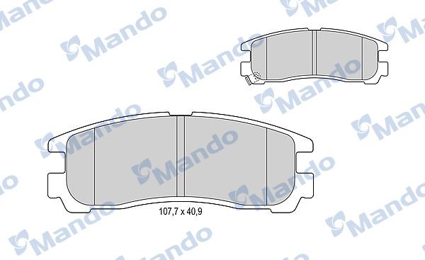 Mando MBF015707 - Brake Pad Set, disc brake autospares.lv