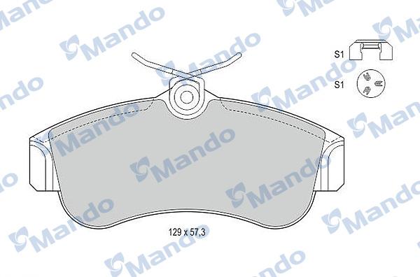 Mando MBF015726 - Brake Pad Set, disc brake autospares.lv