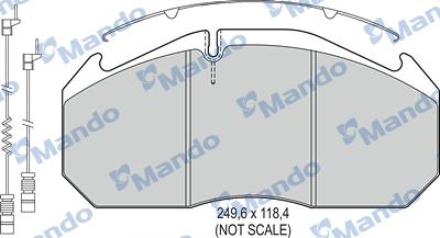 Mando MBF016057 - Brake Pad Set, disc brake autospares.lv