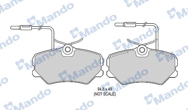 Mando MBF016009 - Brake Pad Set, disc brake autospares.lv