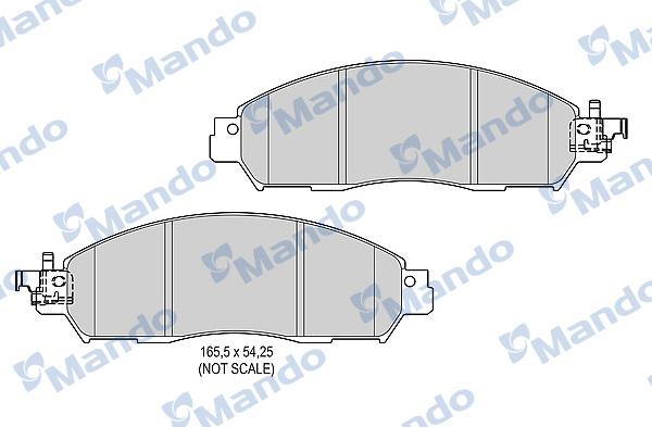 Mando MBF016000 - Brake Pad Set, disc brake autospares.lv