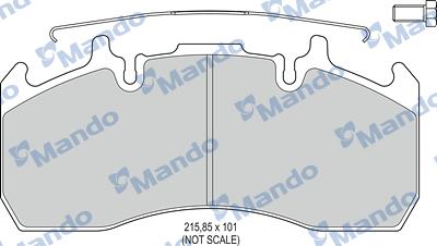 Mando MBF016075 - Brake Pad Set, disc brake autospares.lv