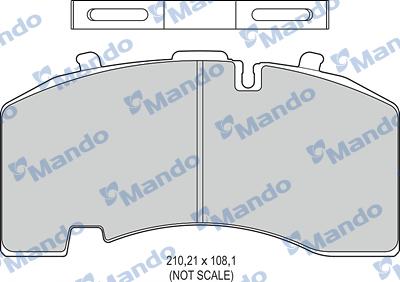 Mando MBF016072 - Brake Pad Set, disc brake autospares.lv