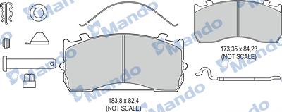 Mando MBF016108 - Brake Pad Set, disc brake autospares.lv