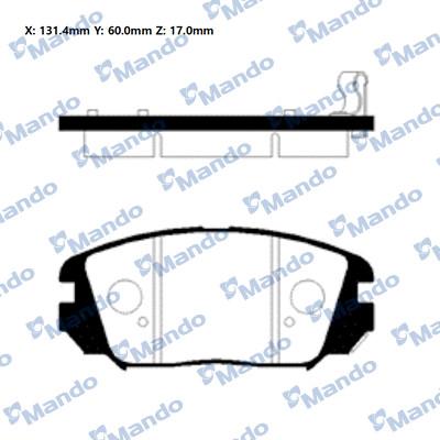 Mando MBF010029E - Brake Pad Set, disc brake autospares.lv