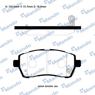 Mando RMPA05NS - Brake Pad Set, disc brake autospares.lv