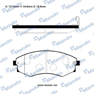 Mando RMPD21NS - Brake Pad Set, disc brake autospares.lv