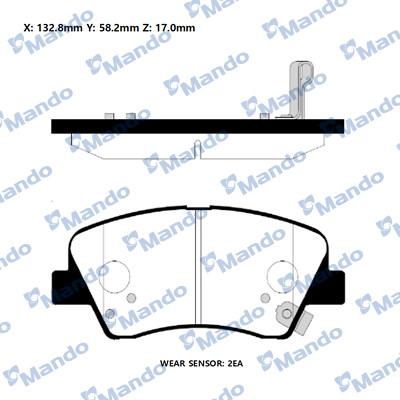 Mando RMPH47NS - Brake Pad Set, disc brake autospares.lv