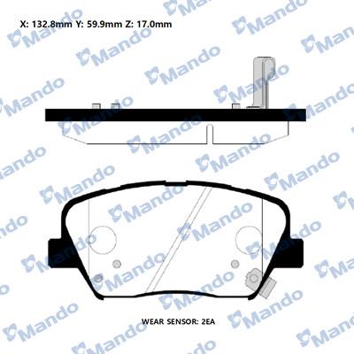 Mando RMPH50 - Brake Pad Set, disc brake autospares.lv