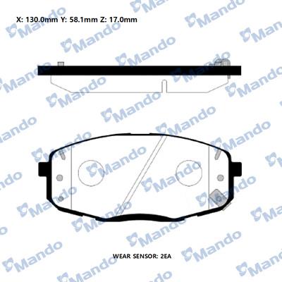 Mando RMPH67NS - Brake Pad Set, disc brake autospares.lv