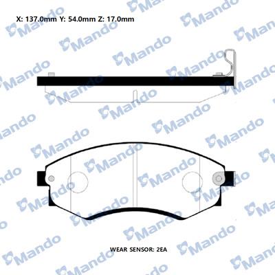 Mando RMPH04NS - Brake Pad Set, disc brake autospares.lv