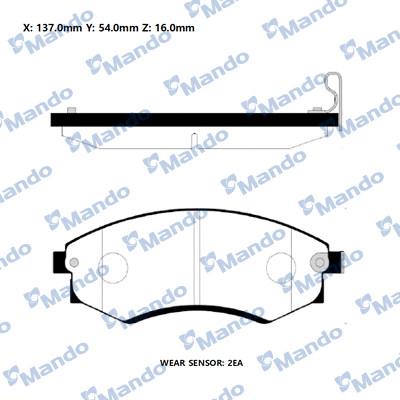 Mando RMPH08NS - Brake Pad Set, disc brake autospares.lv