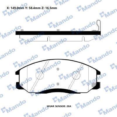 Mando RMPH19NS - Brake Pad Set, disc brake autospares.lv