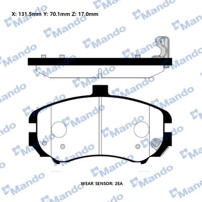 Mando RMPH36NS - Brake Pad Set, disc brake autospares.lv