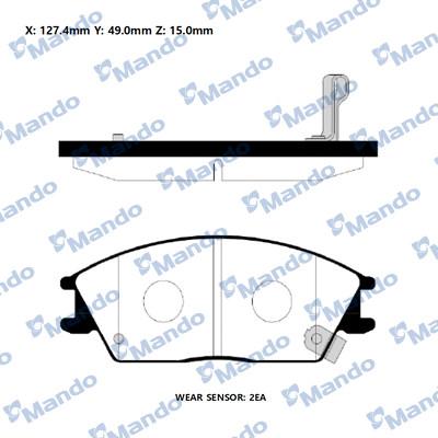 Mando RMPH26NS - Brake Pad Set, disc brake autospares.lv