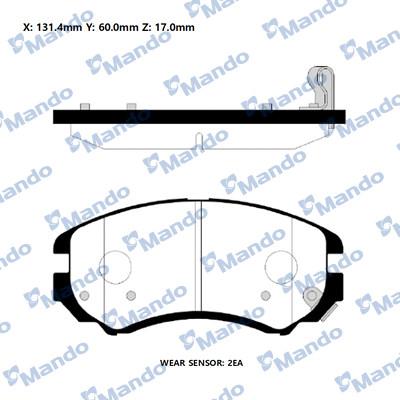 Mando RMPH23NS - Brake Pad Set, disc brake autospares.lv