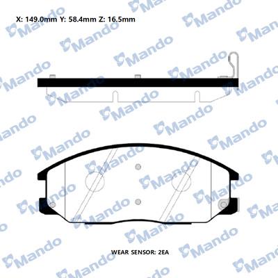 Mando RMPH27NS - Brake Pad Set, disc brake autospares.lv