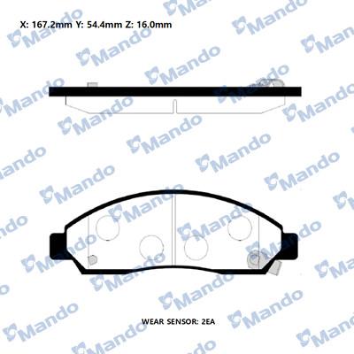 Mando RMPI03NS - Brake Pad Set, disc brake autospares.lv