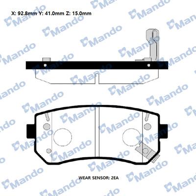 Mando RMPK42NS - Brake Pad Set, disc brake autospares.lv